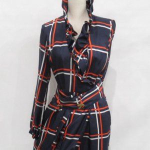 NWT Elizabeth McKay Scotland Ruffle Wrap Dress- 8